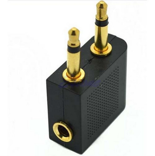 호환 2X 비행기 항공사 여행용 헤드폰 이어폰 잭 오디오 어댑터 3.5mm