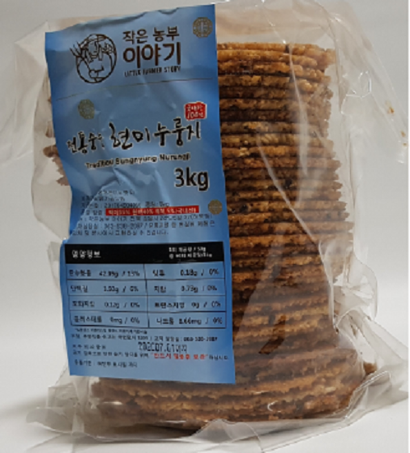 작은농부이야기 두번구운 현미 누룽지 3kg, 1개
