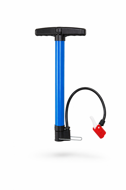 휴대용 자전거 에어펌프 고압 핸드펌프 공 튜브 겸용 공기주입기, 1개, 블루