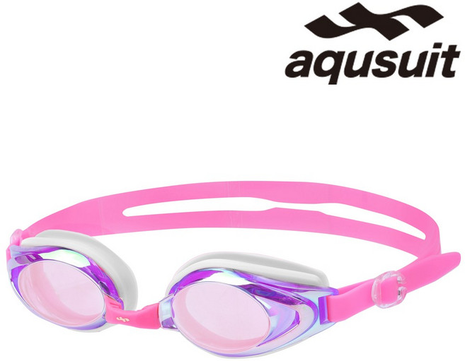 국내생산 아퀴스트 안티포그 미러코팅 물안경 어린이용 아동 초등 성인공용 수경 TG-2500MR, 레인보우퍼플핑크, 1개