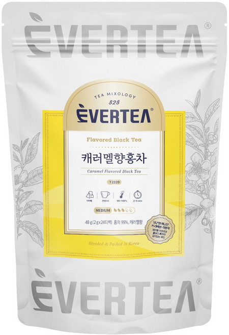 에버티 가향차 캐러멜향 홍차 생분해 티백, 1개, 24개입, 2g