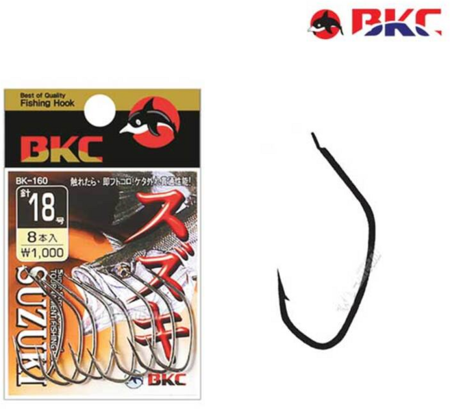 BKC 농어 바늘 BK-160 스즈끼 우럭 광어 생미끼 외수질 낚시 훅, 17호, 1개, 9개입