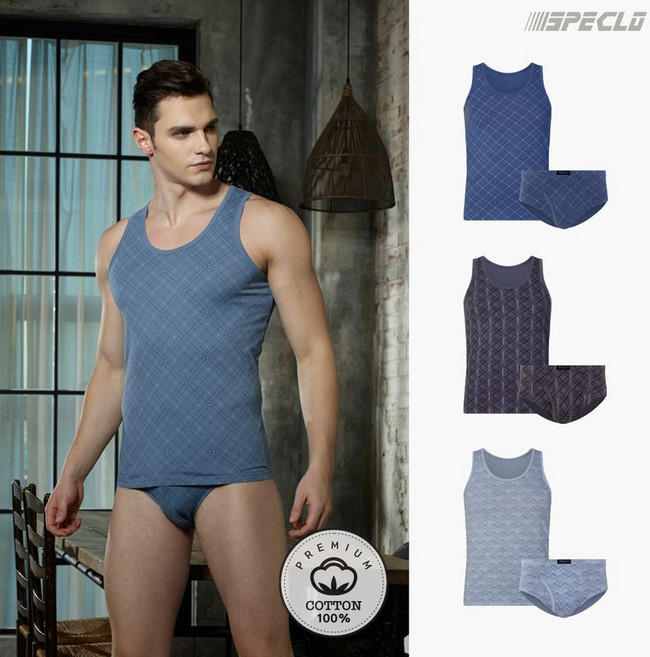 스페클로 바운스 순면 런닝+삼각팬티 남성속옷 6종세트