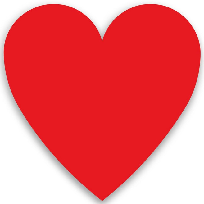 아무날 빅사이즈 하트 6cm 포장 데코 스티커, 100개, 무지 레드