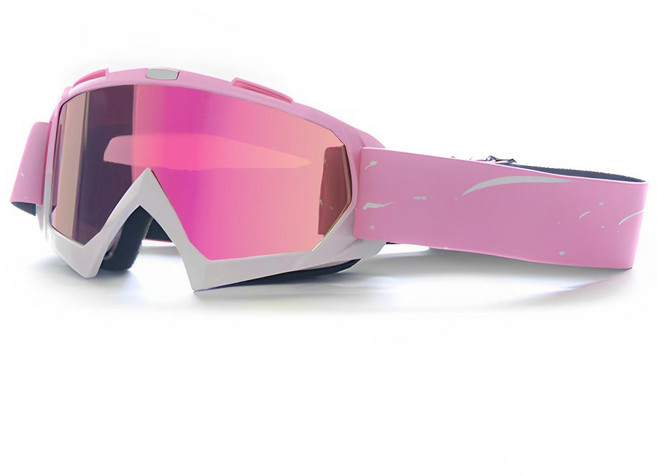 新款滑雪眼鏡 防風防紫外線 雪鏡 護目鏡 男女戶外成人滑雪鏡, 粉框粉片, 1個