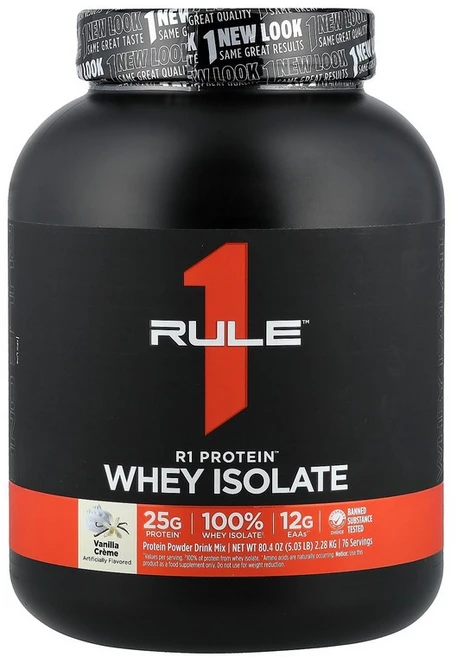 Rule One Proteins R1 Protein™ Whey Isolate Vanilla Creme 5.03 lb 2.28 kg, 2281 g, 1개 - 쿠팡