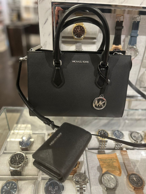 마이클 쉴라 실버톤 사첼백 핸드백 반지갑 블랙 5606641