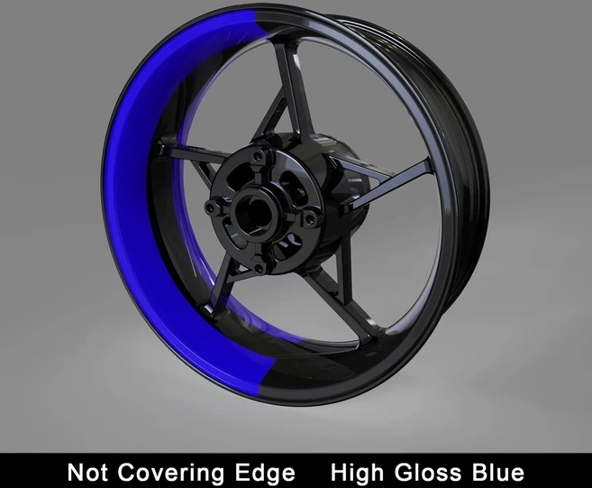 AnoleStix 17 인치 야마하 혼다 가와사키 스즈키 BMW KTM 트라이엄프 오토바이 휠 스티커 허브 데칼 림, 06 Not Cover-Half-Blue