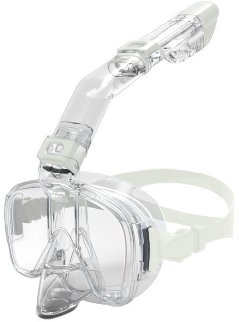 인피아 스노쿨링 마스크 스노쿨링 세트 듀얼 글라스, 아쿠아화이트