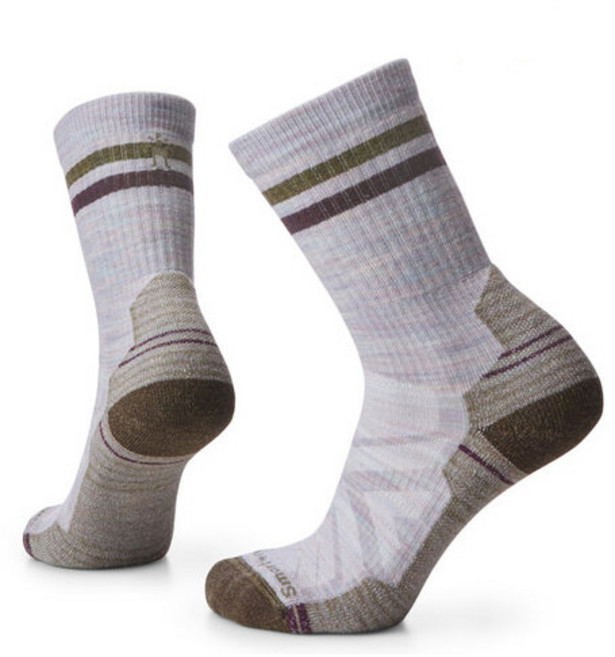 [스마트울] W Hike Light Cushion Tube Stripe Crew Socks - Purple Eclipse, M 240~265, 1개