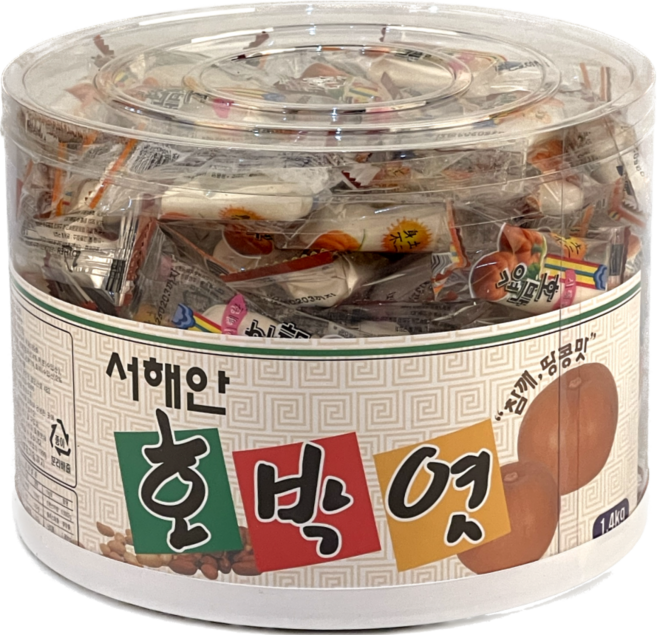 무팡1) 서해안민속 호박엿 1.4kg /대용량 사탕 쿠키 약과 쫀디기 엿날과자 스낵, 1개