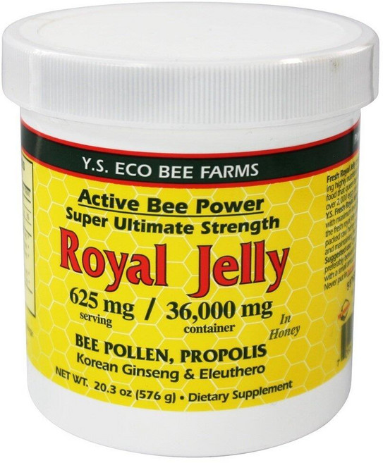 Fresh Roya Jey + 꿀벌 꽃가루 프로폴리스 인삼 허니 믹스 - 36 000mg Y.S. Org 575.5g(20.5온스), Fresh Royal Jelly + 꿀벌 꽃가루, 프로, 575.5g, 1개
