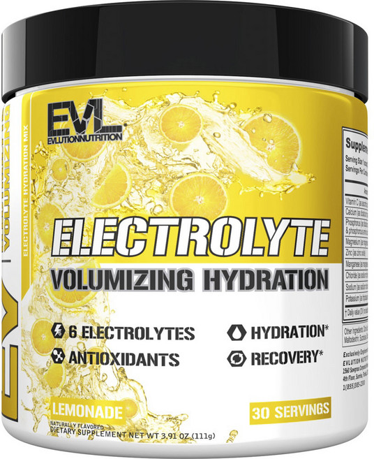 EVLUTIONNUTRITION 電解質補水沖泡粉 檸檬汁風味, 111g, 1罐