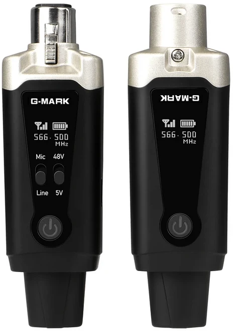 무선 마이크 시스템 G-MARK GX1.1 UHF XLR 어댑터 16 채널 48V 팬텀 전원 응축 용 오디오 송신기 수신기, 01 Black