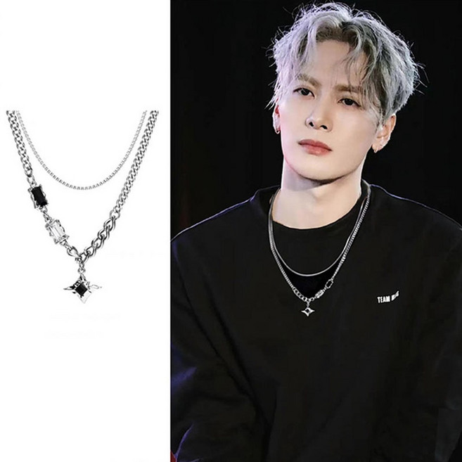 패션 써지컬스틸 스타 더블레이어드 목걸이 남녀공용