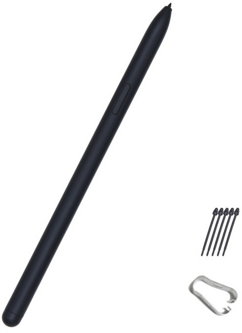 코즈믹스트링 갤럭시탭 S6 7 8 9 10 11 호환 S펜 + 펜촉5개, 1개, 블랙(고급형필압지원)