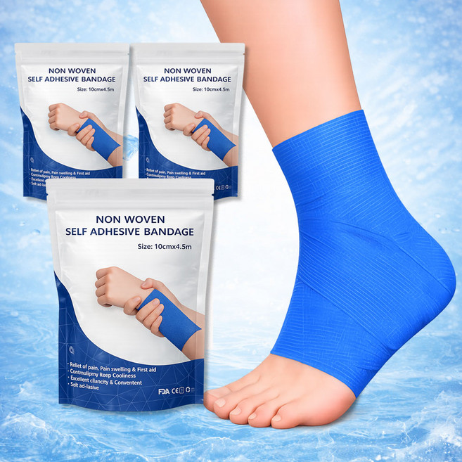 쿨붕대 자가점착밴드 아이스붕대 발목 무릎 아이싱 병원용 압박용 쿨밴드 파스 압박붕대 손목테이핑, 1개, 3개입