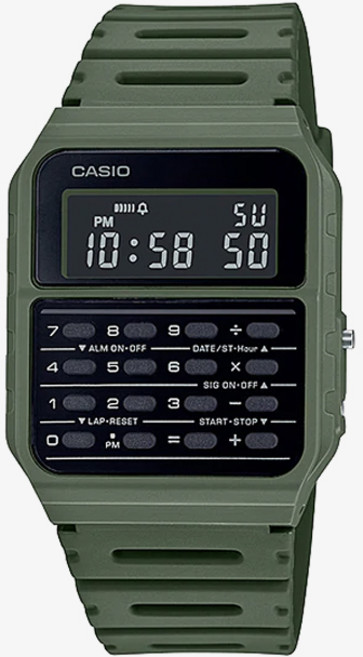 카시오 CA-53WF-1BDF 남자 데이터데이타뱅크 학생 전자 손목 시계