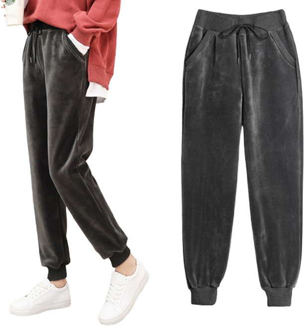 라쿤걸 여성용 겨울 벨벳 기모 트레이닝팬츠 CW467
