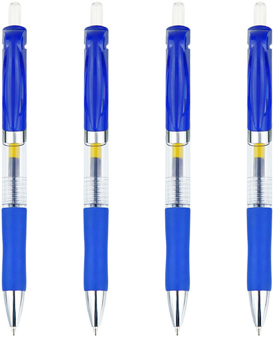 K35按壓式自動中性筆 大容量 0.5mm 辦公 書寫, 1個, K35按壓式中性筆-藍, 藍色