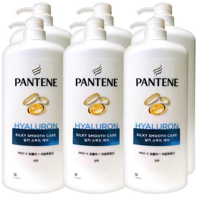 팬틴 실키스무드 케어 샴푸 대용량, 1.2L, 6개