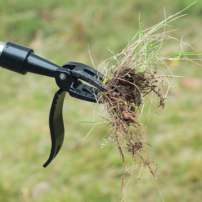 가정용 페달 잡초 제거기 뿌리 뽑기 집게형 수동 정원 지랫대 텃밭 서서하는 스텐레스 손잡이 포함 풀뿌리 잔디 관리 가꾸기, 페달잡초제거기-집게형, 1개