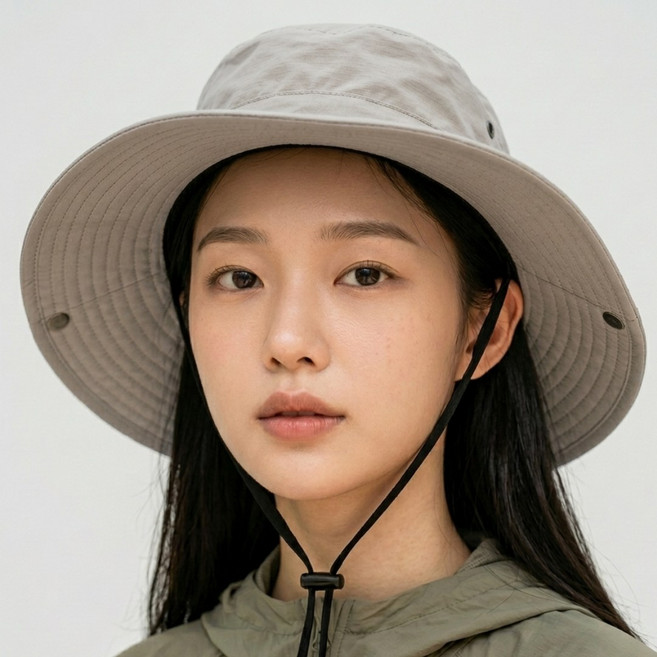 리꼬즈 등산모자 햇빛차단 넓은챙 사파리모자, 그레이