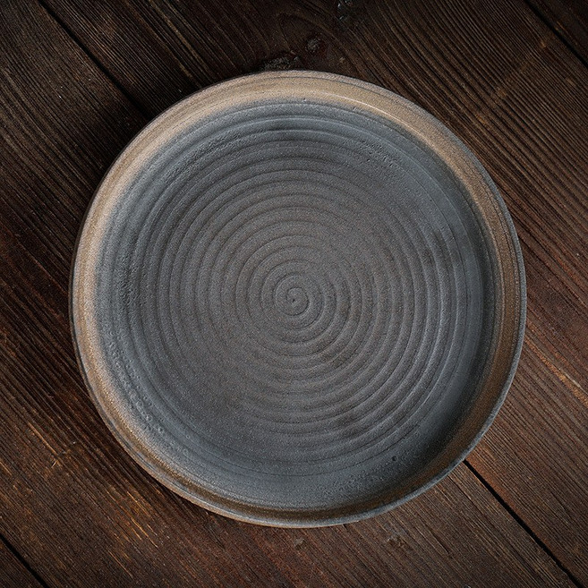 粗陶圓茶盤 手工復古陶瓷茶托, 1個, 粗陶圆茶盘, 粗陶圆茶盘