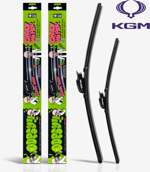 쌍용 KGM 웁시 발수코팅 실리콘 플랫 와이퍼 간편날교체 운전석 조수석 세트, 코란도스포츠 (12년~18년)