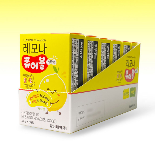 레모나 쮸어블 레몬맛, 37g, 6개