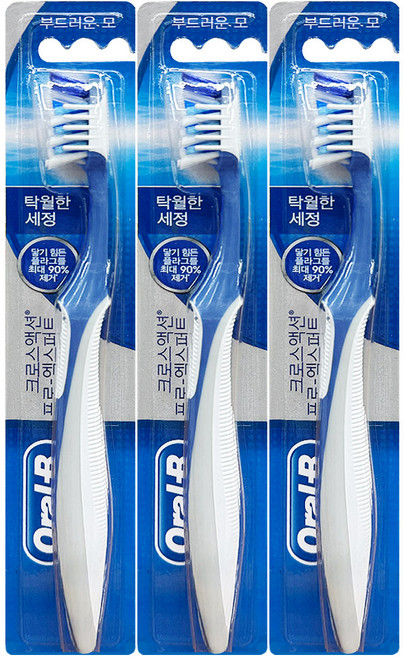 오랄비 크로스액션 탁월한세정력 칫솔, 3개입, 5개
