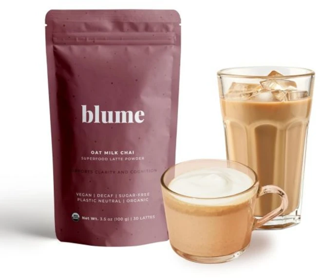 인스턴트 커피 파우더커피 블루메 솔티드 카라멜 라떼 무설탕 케토 친화적 비건 글루텐 프리 슈퍼푸드 100그램, Oat Milk Chai, 100g, 1개, 1개 - 쿠팡