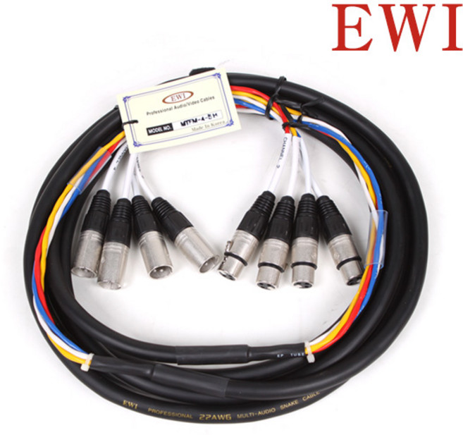 EWI MTFM 4 라인형 멀티 스네이크 케이블, MTFM-4-20M, 1개