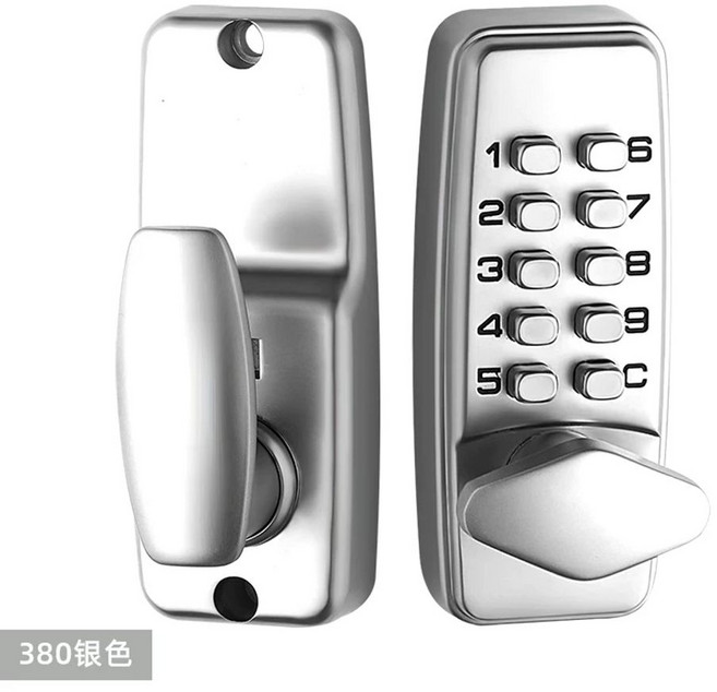 기계식도어락 전원 옥외 2세대단면비밀번호(실버) 키패드 보안 번호키 상품, A. 380세대 실버
