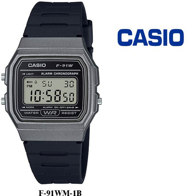 CASIO卡西歐 F-91WM 經典LED電子錶 考試當兵軍用輕薄便利