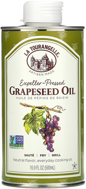 La Tourangelle 압착 추출 포도씨 오일 500ml(16.9fl oz) 1팩, 1개