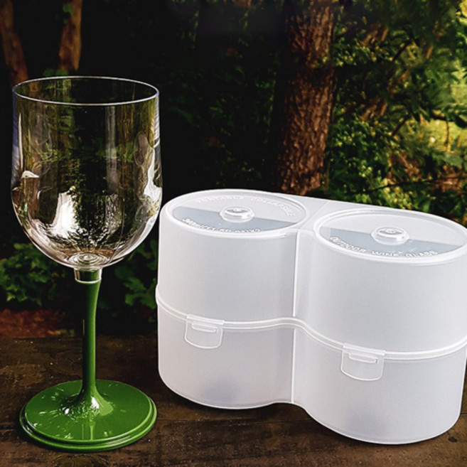 캠핑와인잔 휴대용 아웃도어 보소코리아 1인용 그린+캐리어포함, 그린, 1개