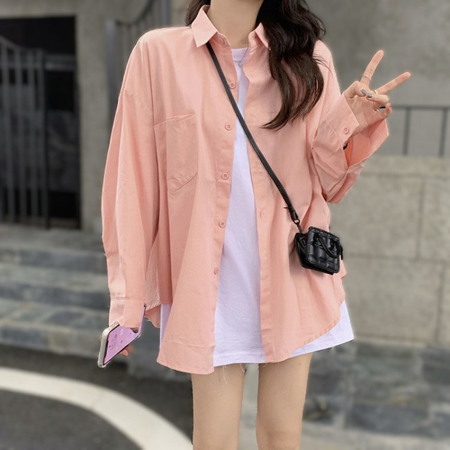 키뭉 베이직 오버핏 바스켓 위브 셔츠