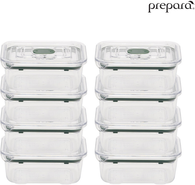 [프리파라] 브루클린 2호(460ml) 8개 세트 / 스마트 래치락 밀폐용기 반찬통, 2호 460ml 8개, 1세트