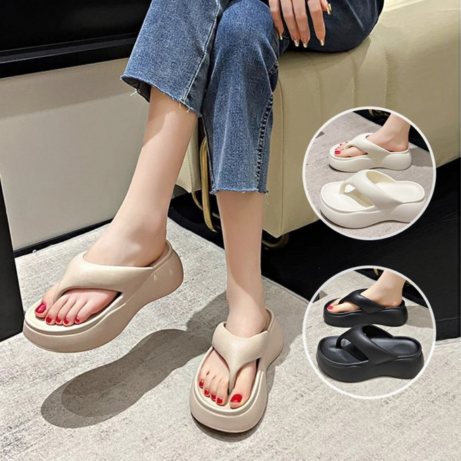 옆집샵 6CM 키높이 깔끔한 쪼리 여름 필수 슬리퍼