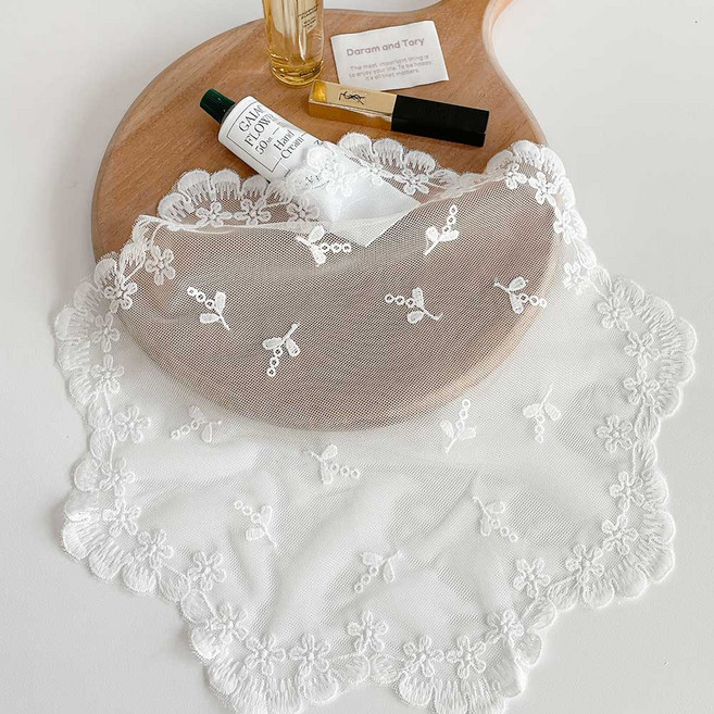 다람앤토리 러블리 레이스 덮개 테이블 매트, 2개, 소형, 레이스2번 디자인