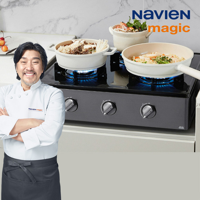 나비엔 매직 가스레인지 3구 가스렌지 전면배터리 안심센서 4단계화력 에코, LNG, GRF-6103ND/PD