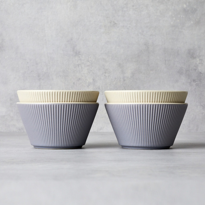 [모던하우스]라이닝 대접 4P세트 D12.3 아이보리 그레이_CA3625027, 1개