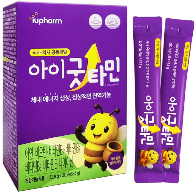 아이유팜 아이굿타민 30포 어린이 액상 멀티 비타민 영양제 아연 비오틴, 1개, 30회분