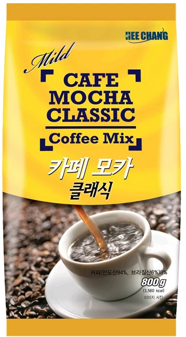 희창 카페모카 클래식 커피믹스 자판기용, 800g, 1개입, 12개, 800g - 쿠팡
