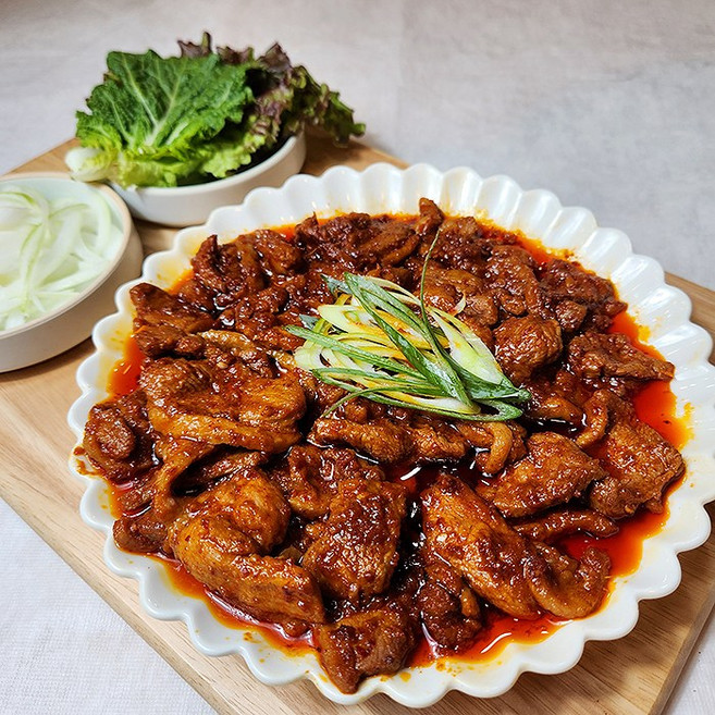 다둥이네 정육점 - 오리 고추장 주물럭 600g 양념 불고기 국내산 오리고기, 1개