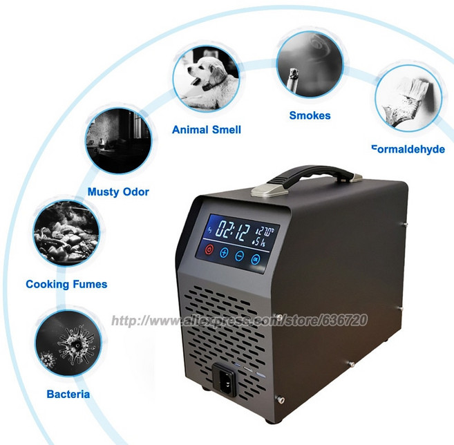 상업용 오존 발생기 리모컨 조절 가능 설정 운반 핸들 헤비 듀티 공기 50000mg, 01 White 110V-120V_01 STS50, 1개