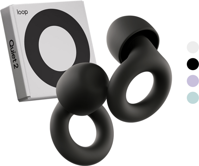 Loop 룹 이어플러그 콰이어트 2 층간소음 수면용 소음감소 귀마개, 블랙, 1개, 1개입