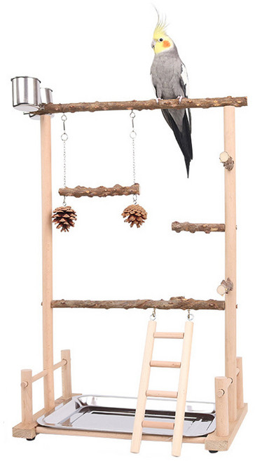 레브펫 앵무새 2단 놀이터 횃대, 혼합색상, 1개