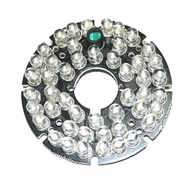 감시 카메라용 적외선 조명 IR LED 보드 야간 투시경 직경 60mm 850nm 90 도 CCTV 액세서리 48 그레인, 한개옵션0, 1개